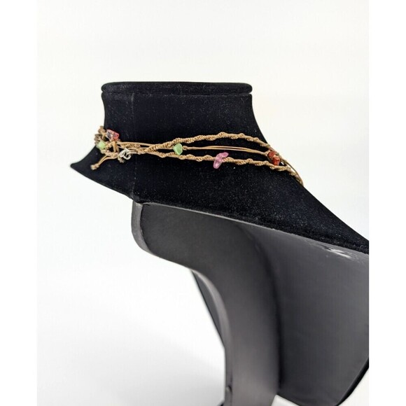 Boho Layered Necklace Chunky Stones Handmade Statement Piece Coachella Festival - Picture 3 of 9